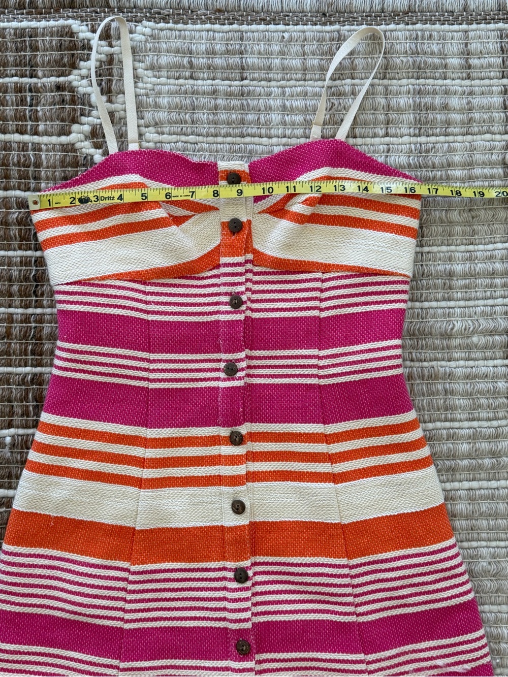 Hutch Cream, Pink, and Orange Striped Button Front Sundress - Picture 10 of 13